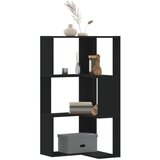 vidaXL Kutni regal za knjige s 3 razine crni 50 x 50 x 102 cm drveni Cijene