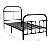  Za krevet crni metalni 100 x 200 cm | shoptok.hr