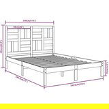  Posteljni okvir bel iz trdnega lesa 140x190 cm, (20645956) | Shoptok.si