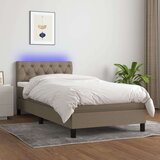  Krevet box spring s madracem LED smeđesivi 80 x 200 cm tkanina Cijene