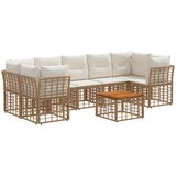  Set vanjskih sofa 8 kom. Prirodna i krema bijela poliratan | shoptok.hr