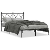 vidaXL Kovinski posteljni okvir z vzglavjem črn 120x200 cm | Shoptok.si