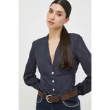 Morgan Košulja za žene, boja: tamno plava, regular, s klasičnim ovratnikom