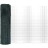 vidaXL Zavarovana žičnata ograja s 13 stebri zeleno 0.5x25 m jeklo | Shoptok.si