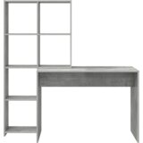 vidaXL Stol s policom Beton siva 138.5 x 55 x 143 cm Konstruirano drvo | shoptok.hr