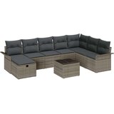vidaXL 9 Delni Vrtni Kavč Set z Blazinami Siva Poli Ratan | Shoptok.si