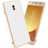 Cadorabo Ohišje, združljiv s Samsungom v sijajnem belem - zlatu - zaščitni pokrov iz fleksibilnega silikona TPU in z zaščito pred kamero, (20596426) | Shoptok.si