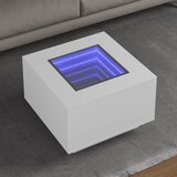  Stolić za kavu s LED bijeli 60x60x40 cm od konstruiranog drva | shoptok.hr