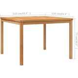 vidaXL Vrtni blagovaonski stol 110 x 110 x 77 cm od masivne tikovine | shoptok.hr