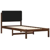  Krevetni okvir s tapiciranim uzglavljem Tamno smeđa i crna - tamno smeđa i crna 80 x 200 cm | shoptok.hr