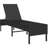  Ležaljka s jastukom crna 55x200x44 cm poli ratan | Eponuda.com