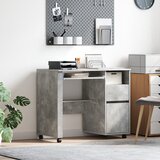 vidaXL Moderna računalniška miza v beton sivi Beton siva Iverna plošča | Shoptok.si