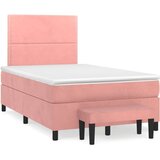 vidaXL Box spring krevet s madracem ružičasti 120 x 200 cm baršunasti | shoptok.hr