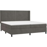  Box spring postelja z vzmetnico temno siva 200x200 cm žamet, (20724755) | Shoptok.si