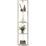HOMCOM stoječa svetilka MDF 41D x 29,5Š x 163,5V cm hrast, (5000242758) | Shoptok.si