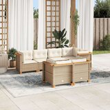 vidaXL 7-dijelni set vrtnih sofa od poliratana s jastucima bež | shoptok.hr