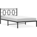  Metalni okvir za krevet s uzglavljem crni 107x203 cm | shoptok.hr