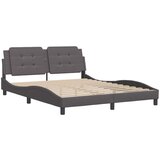 vidaXL okvir za krevet s uzglavljem sivi 160x200 cm od umjetne kože | shoptok.hr