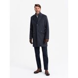 Ombre Men's unbuttoned coat with wool - navy blue | shoptok.hr