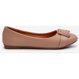 Boto Ballerinas With Strap And Ornament Eco Leather Dark Beige Cadwenla | shoptok.hr
