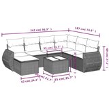 vidaXL 8-dijelni set vrtnih sofa s jastucima smeđi od poliratana | shoptok.hr