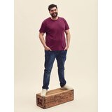 Fruit Of The Loom Burgundy men's t-shirt in combed cotton Iconic with sleeve Cene