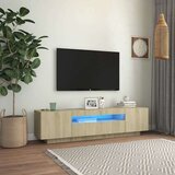vidaXL TV ormarić s LED svjetlima boja hrasta sonome 160 x 35 x 40 cm Cijene