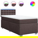 vidaXL Box spring postelja z vzmetnico temno rjava 100x200 cm blago, (21291898) Cene