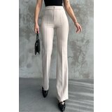 Dewberry 80272 Dewbery High Waist Slim Fit Wide Leg Pants-CREAM | shoptok.hr