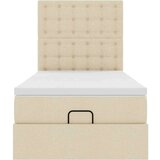 vidaXL Otomanski posteljni okvir z vzmetnico krem 80x200 cm blago, (21610334) | Shoptok.si