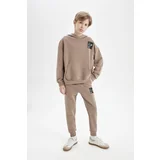 Defacto Boys Woven Labeled Elastic Waist Leg Pocket School Jogger Sweatpants