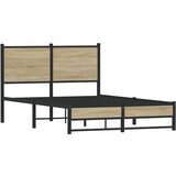 vidaXL Metalni okvir kreveta s uzglavljem boja hrasta sonome 120x190cm | shoptok.hr