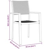 vidaXL 5-delni vrtni jedilni set Črn iz poly ratana | Shoptok.si