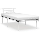 vidaXL Posteljni okvir bel kovinski 90x200 cm, (20606587) Cene