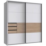 CARRYHOME OMARA Z DRSNIMI VRATI, bela, barve hrasta | Shoptok.si