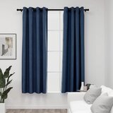 vidaXL Zatemnitvene zavese z obročki 2 kosa modre 140x175 cm, (20767740) | Shoptok.si