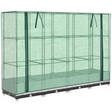 Maison Chic Cvetlični Lonec - Visoka greda s prevleko za rastlinjak videz ratana 160x40x123cm, (21790607) | Shoptok.si