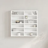Vitrina bela 60x8,5x58 cm inženirski les