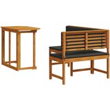  Set za objedovanje u vrtu s jastučićima 2 dijela od čvrstog drva akacije | shoptok.hr