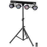 N-gear PB-FIVE Partybar, DMX in-out, stalak, 4 LED RGB glave, kontrola, strobo | shoptok.hr