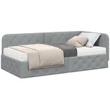  Kutni okvir kreveta Svijetlo siva 90 x 200 cm tkanina | shoptok.hr