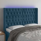  LED uzglavlje tamnoplavo 163x16x118/128 cm baršunasto | shoptok.hr