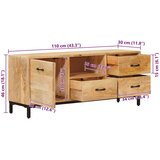 TV Televizijska stojala Rjava 110 x 30 x 46 cm Masiven les manga, (5000112888) | Shoptok.si