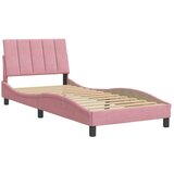  Posteljni okvir z vzglavjem roza 80x200 cm žamet, (21081501) | Shoptok.si