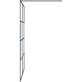 Pregrada za tuš črna 140x195 cm delno motno ESG steklo, (21047737) | Shoptok.si