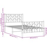  Metalni okvir kreveta uzglavlje i podnožje crni 100x190 cm | shoptok.hr