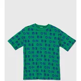 United Colors Of Benetton Otroška bombažna kratka majica zelena barva