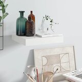 Maison Chic Lebdeča Stenska polica - Viseča Polica sijaj bela 23x23,5x3,8 cm MDF, (21784843) | Shoptok.si