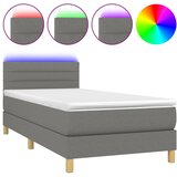 Maison Chic Box spring postelja - Vzmetna postelja z vzmetnico LED temno siva 90x200 cm blago SL8833, (21906744) Cene