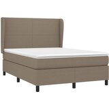  Krevet s oprugama i madracem smeđesivi 140 x 190 cm od tkanine | shoptok.hr